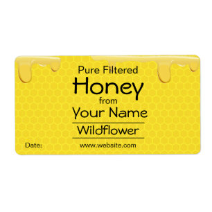 Etiqueta Personalizable Honey Labels Honeycomb Añadir tu no