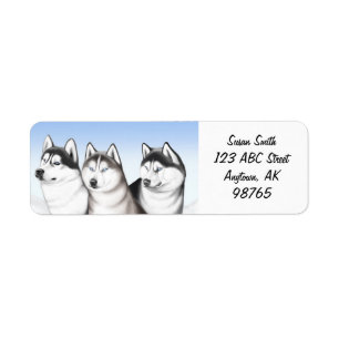 Etiqueta Personalizable Malamute Husky Dogs
