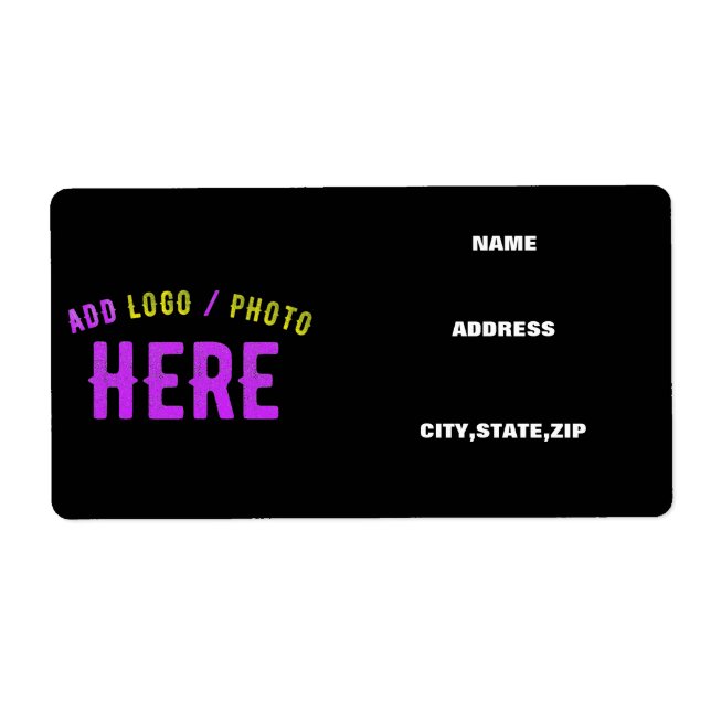 ETIQUETA PERSONALIZABLE MODERNO ESTILO NEGRO VERIFICADO MAR (Frente)