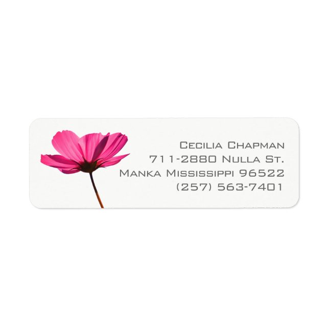 Etiqueta Personalizable Moderno Flower Flower Flower Bonita (Frente)