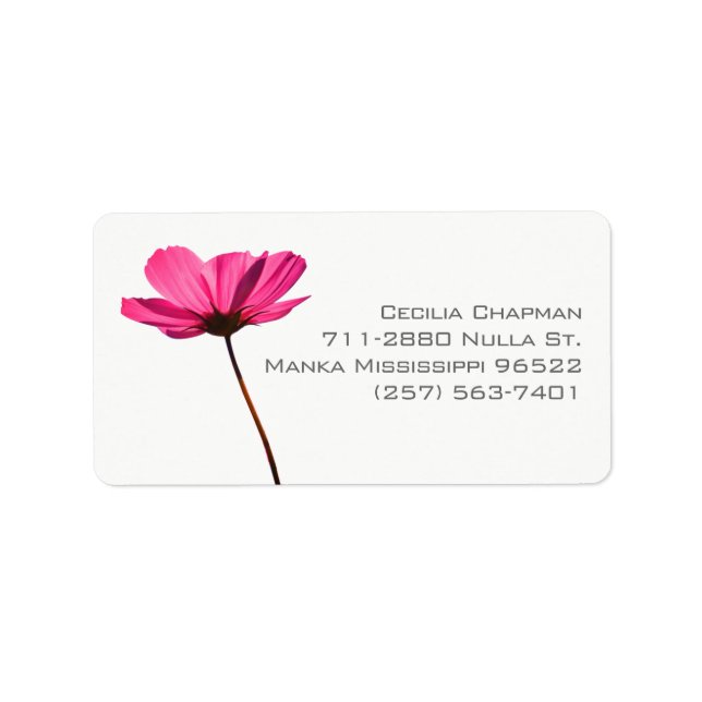 Etiqueta Personalizable Moderno Flower Flower Flower Bonita (Frente)