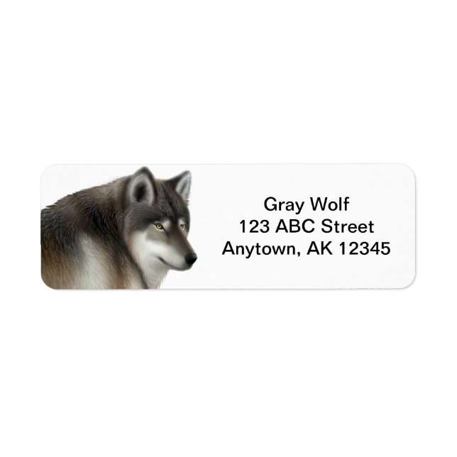 Etiqueta Personalizable Wild Gray Wolf (Frente)