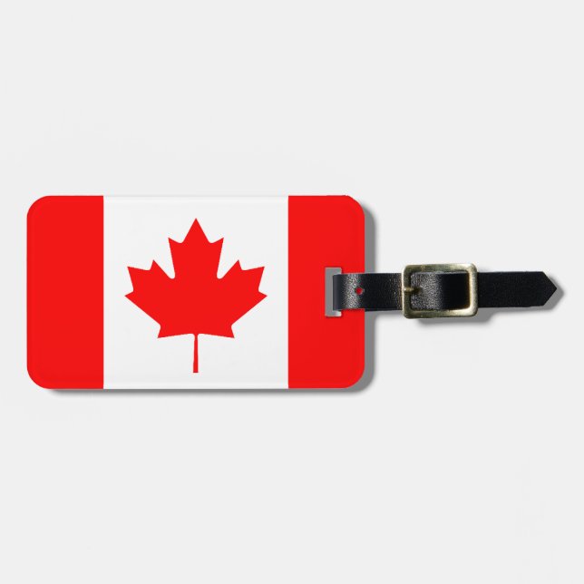 Etiqueta personalizada bandera canadiense del (Frente Horizontal)