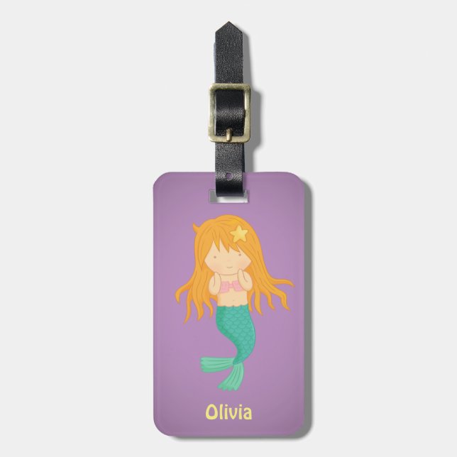 Etiqueta personalizada chica lindo del equipaje de (Frente Vertical)
