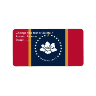 Etiqueta personalizada con la bandera de Mississip