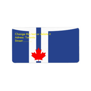 Etiqueta personalizada con la bandera de Toronto