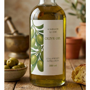 Etiqueta personalizada de aceite de oliva casero