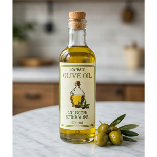 Etiqueta Personalizada de Aceite de Oliva Casero