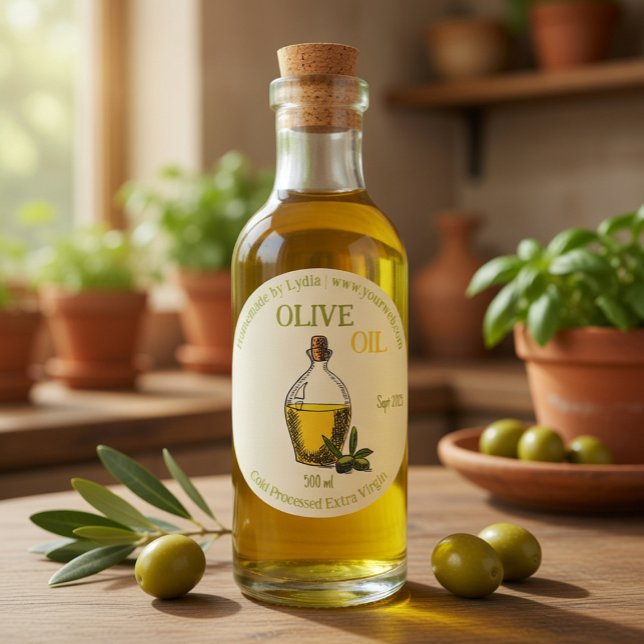 Etiqueta personalizada de aceite de oliva virgen e (Subido por el creador)