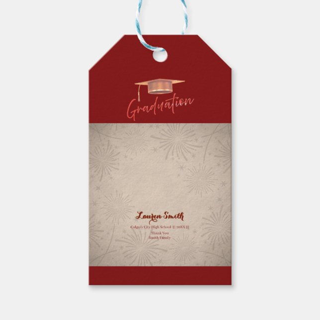 Etiqueta personalizada de agradecimiento para grad (Anverso)