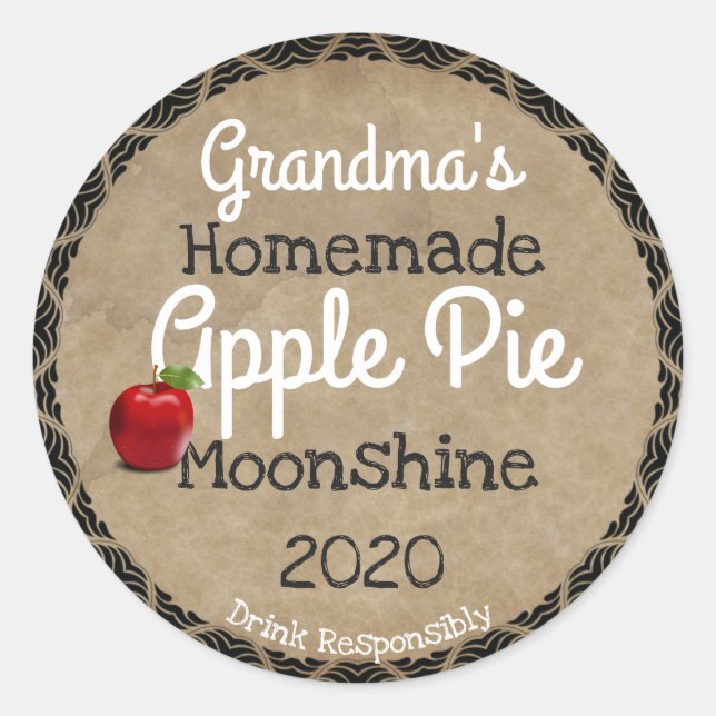 Etiqueta personalizada de Apple Pie Moonshine case (Anverso)