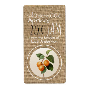 Etiqueta personalizada de Apricot Rústico Vintage