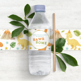 Etiqueta personalizada de botellas de dinosaurios 