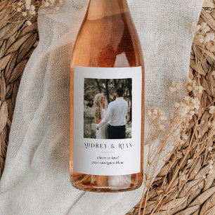 Etiqueta personalizada de botellas de vino con fot