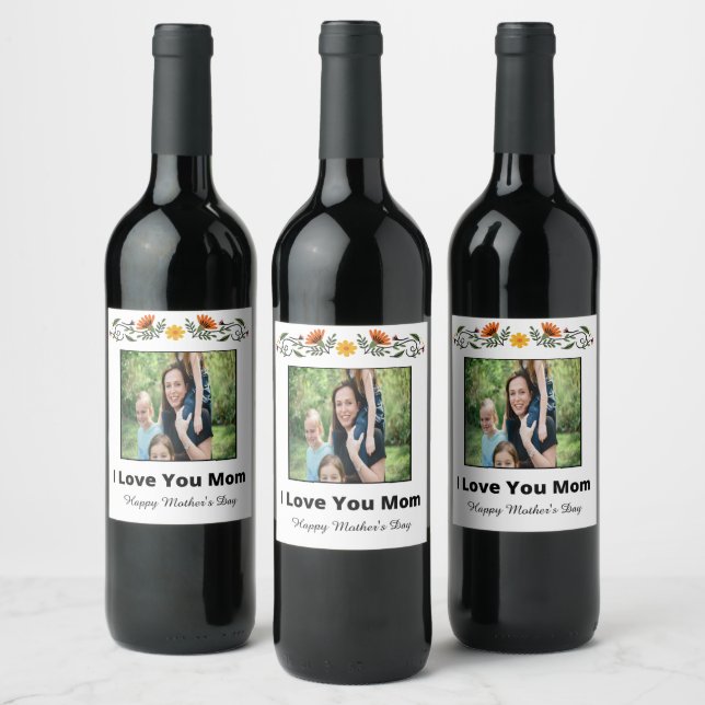 Etiqueta personalizada de botellas de vino del Día (Botellas)