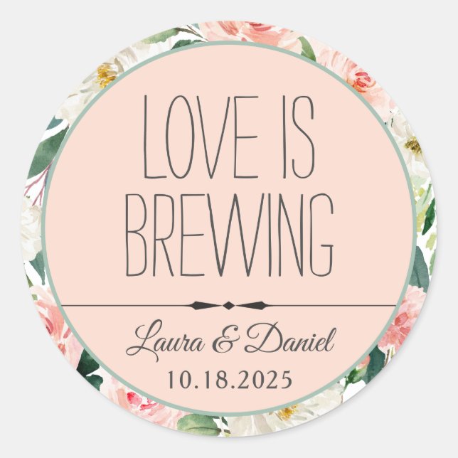 Etiqueta personalizada de café para novias y novia (Anverso)