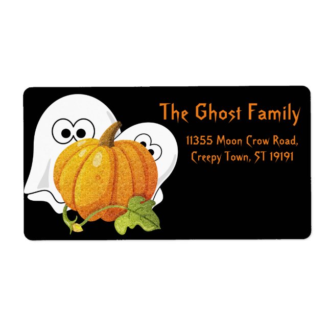 Etiqueta personalizada de calabaza para fantasmas  (Frente)