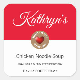Etiqueta personalizada de comida de sopa casera