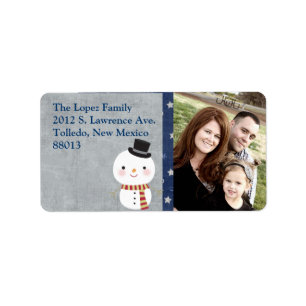 Etiqueta personalizada de correo de Snowman Top Ha