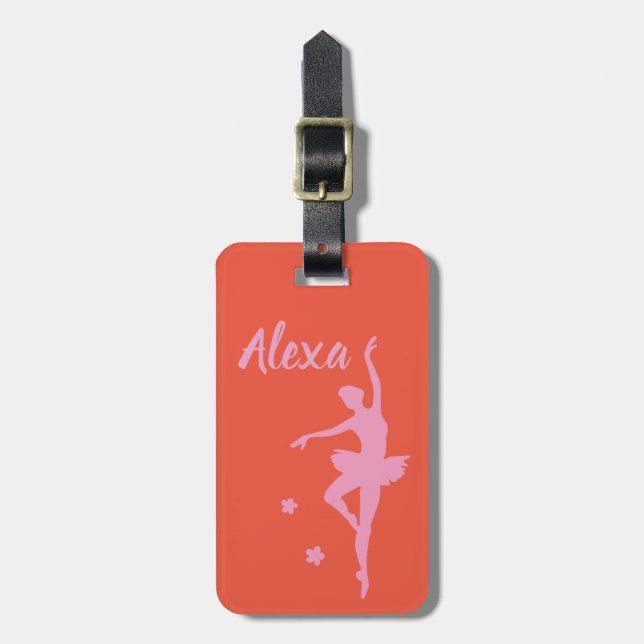 Etiqueta personalizada de equipaje de Ballerina pa (Frente Vertical)