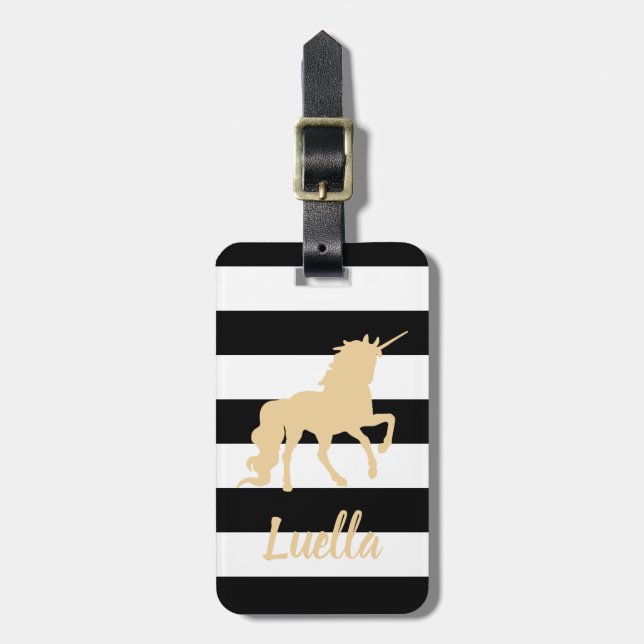 Etiqueta personalizada de equipaje de Unicorn (Frente Vertical)