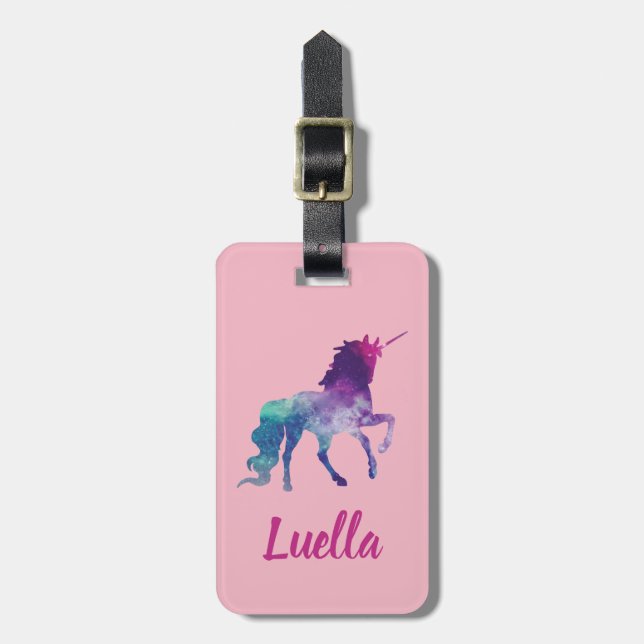 Etiqueta personalizada de equipaje de unicornio pa (Frente Vertical)