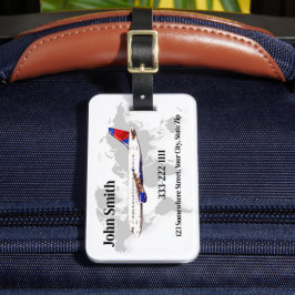 Etiqueta personalizada de equipaje de viaje con in