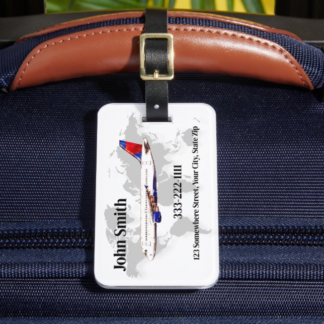 Etiqueta personalizada de equipaje de viaje con in (Anverso In situ 2)