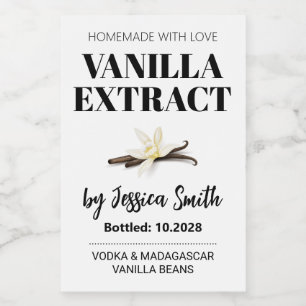Etiqueta Personalizada de Extracto de Vainilla