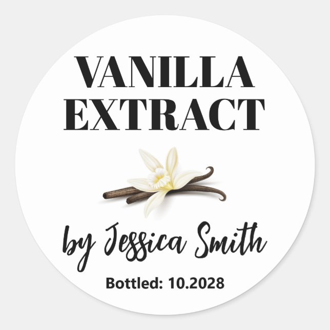 Etiqueta Personalizada de Extracto de Vainilla (Anverso)