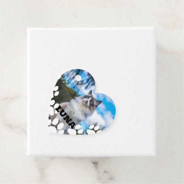 Etiqueta personalizada de favor de foto de gato co (In situ)