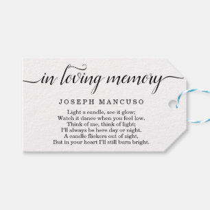 Etiqueta personalizada de favor funerario
