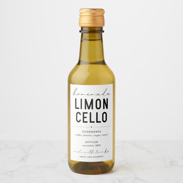 Etiqueta personalizada de frasco de Limoncello cas (Anverso)