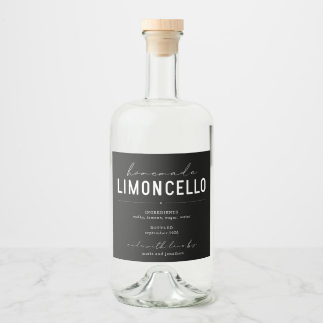 Etiqueta personalizada de frasco de Limoncello cas (Anverso)