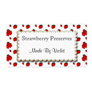 Etiqueta personalizada de fresas y flores