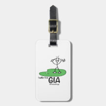 Etiqueta personalizada de la bolsa de golf