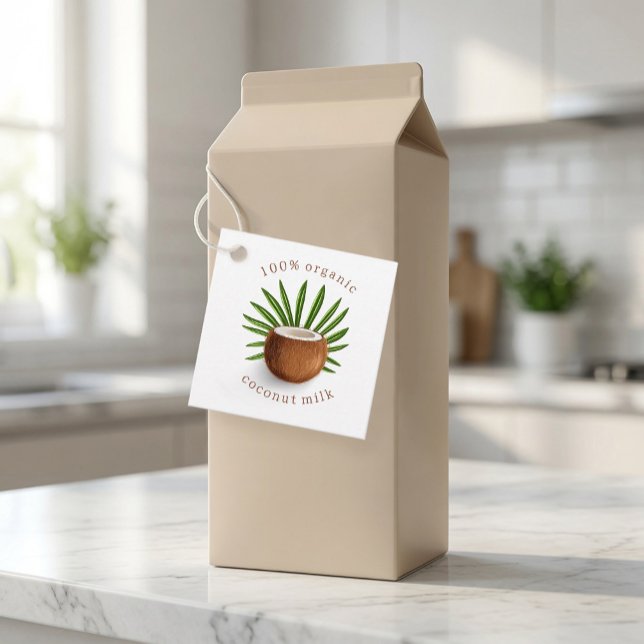 Etiqueta personalizada de leche de coco 100% orgán (Subido por el creador)
