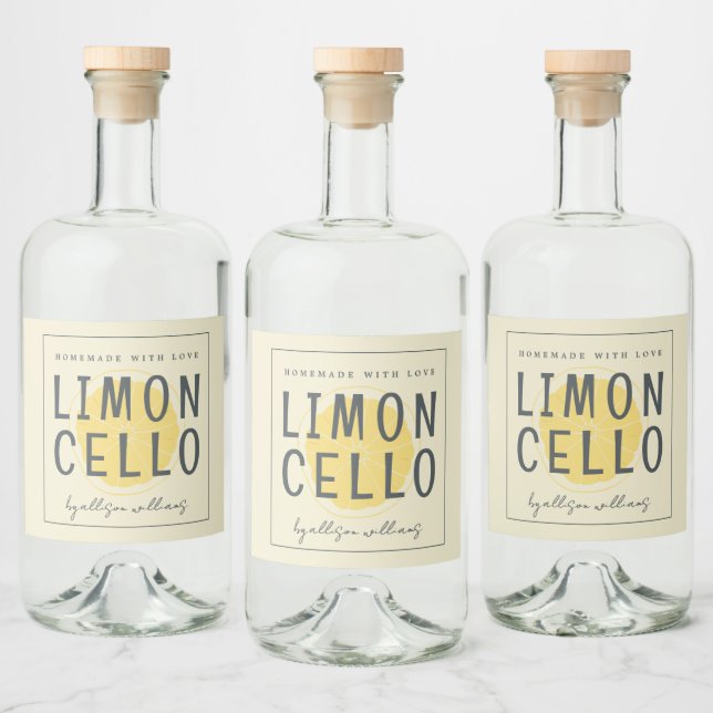 Etiqueta Personalizada de Limoncello Casero (Botellas)