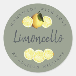 Etiqueta personalizada de Limoncello casero Verde