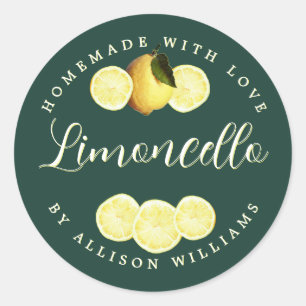 Etiqueta Personalizada de Limoncello Verde Oscuro