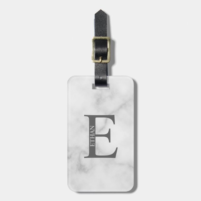 Etiqueta personalizada de monograma y portaequipaj (Frente Vertical)