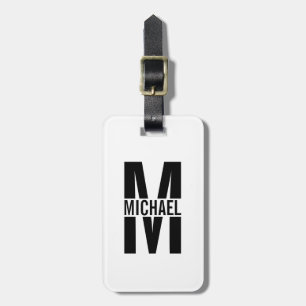 Etiqueta personalizada de monograma y portaequipaj