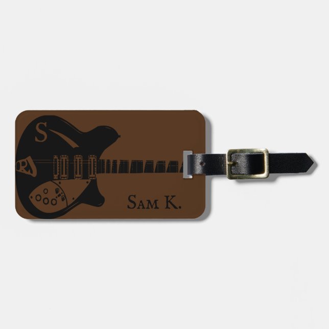 Etiqueta personalizada de música con tema de guita (Frente Horizontal)