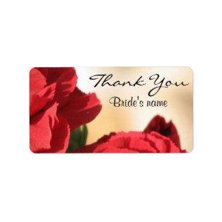 Etiqueta personalizada de novia floral