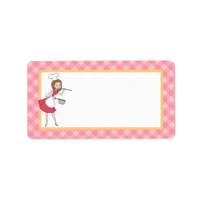 Etiqueta personalizada de Personalizado de chef en (Frente)