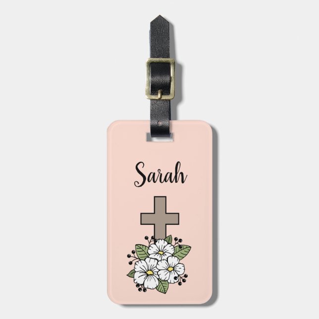 Etiqueta personalizada de portaequipajes cruzados  (Frente Vertical)