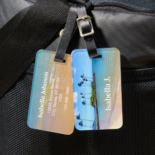 Etiqueta personalizada de portaequipajes de arena 