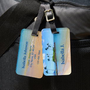 Etiqueta personalizada de portaequipajes de arena 