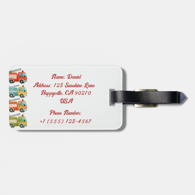 Etiqueta personalizada de portaequipajes de camion (Atrás Horizontal)