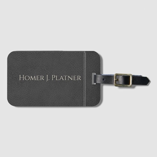 Etiqueta personalizada de portaequipajes de cuero  (Anverso horizontal)